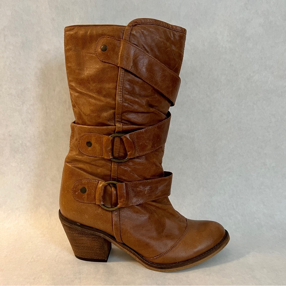STEVE MADDEN Brown Leather Avensis Boots - Sz 7 - Picture 3 of 11